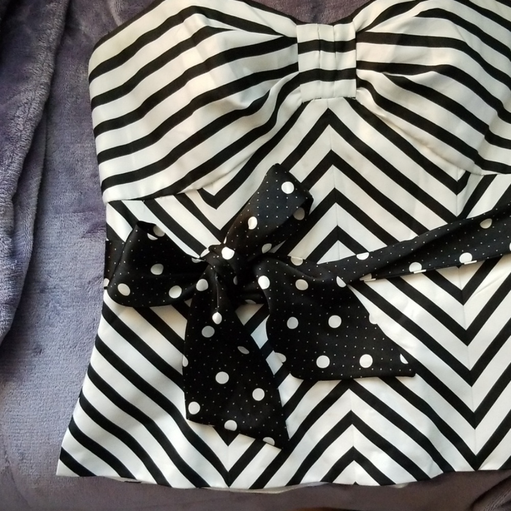 Dark Navy and white corset top